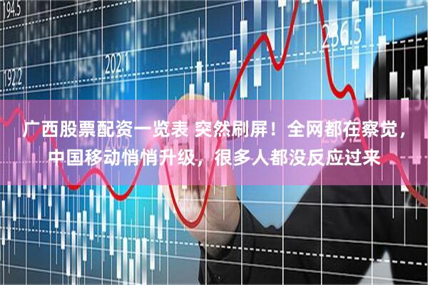 广西股票配资一览表 突然刷屏！全网都在察觉，中国移动悄悄升级，很多人都没反应过来